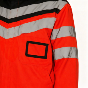 Custom High Visibility Reflective Jacket,  Waterproof 3 Class, black-Orange