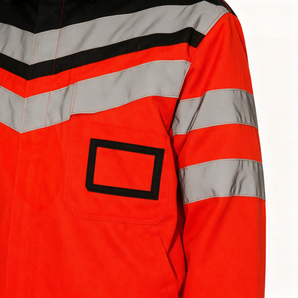 High Visibility Jacket Reflective Waist and Hand Pocket Detail