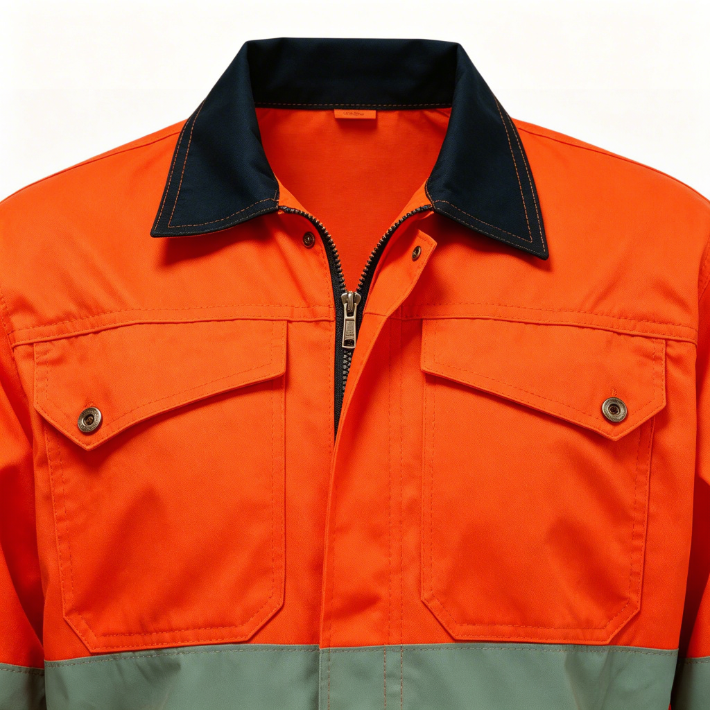 Flame Retardant Boilersuit Collar and Chest Pocket Detail