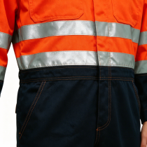 Custom Flame Retardant Boilersuit, Orange Coats with Black Bottom, High Visibility