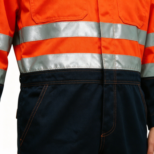 Custom Flame Retardant Boilersuit, Hi-Vis Orange-Black, for Welders