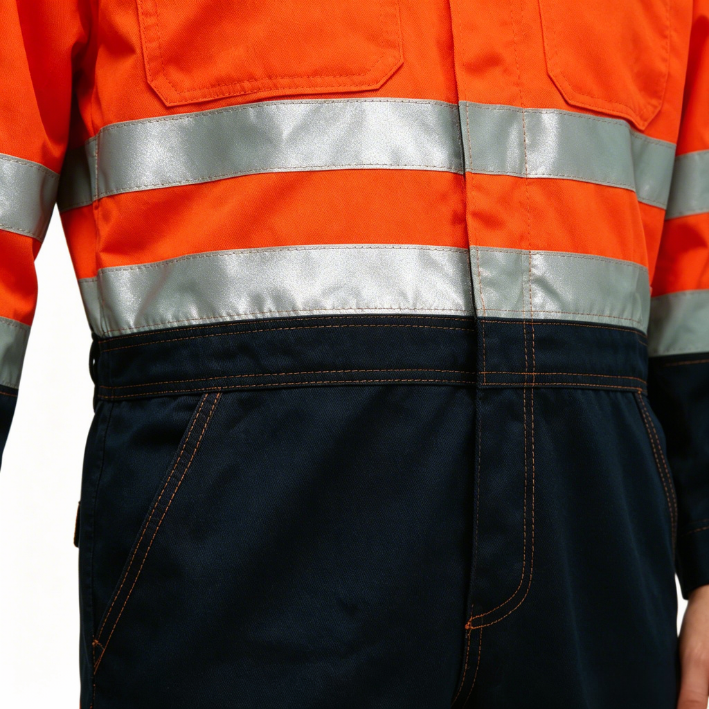 Flame Retardant Boilersuit Reflective Trim and Pocket Detail