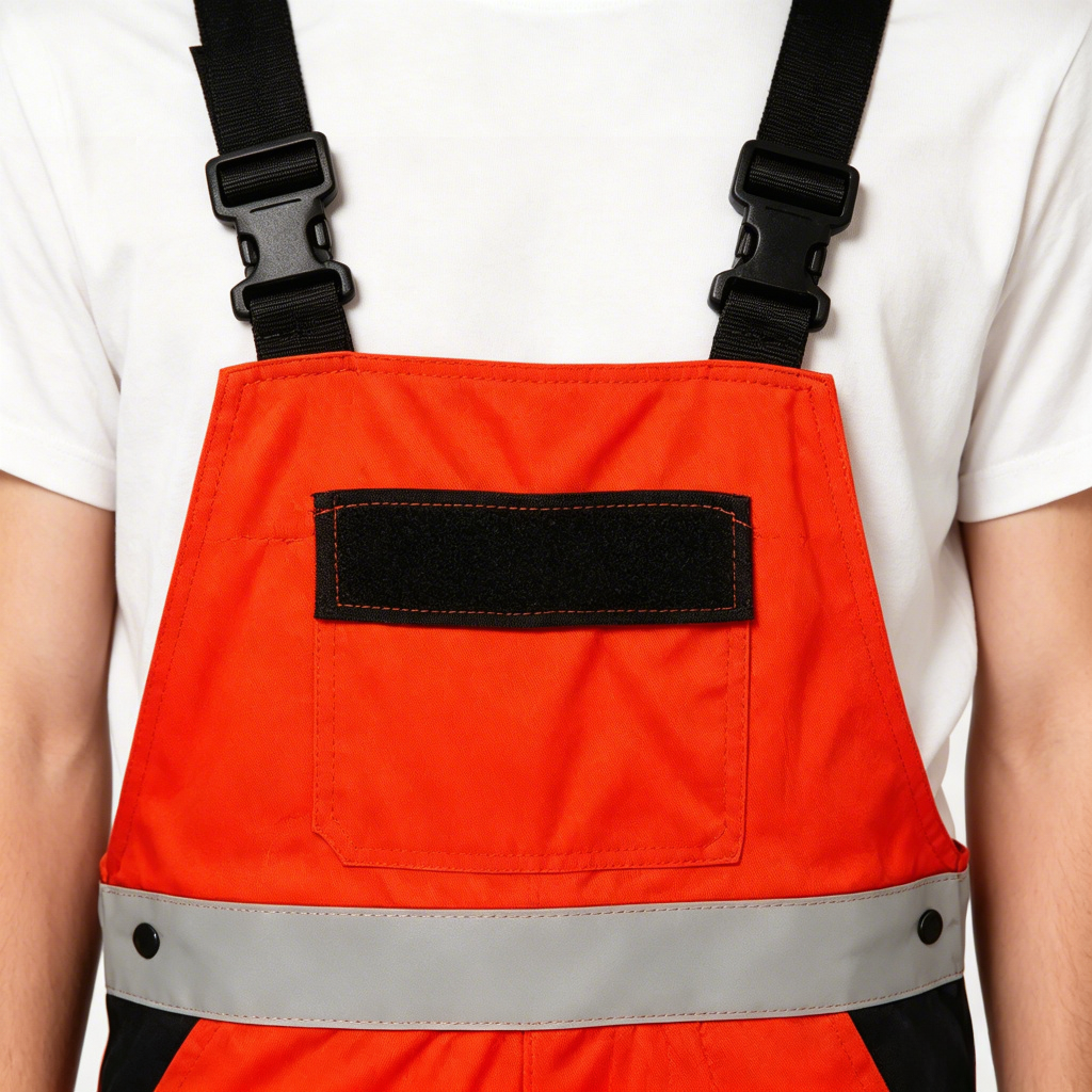 High Visibility Bib Overalls Bib and Suspender Detail