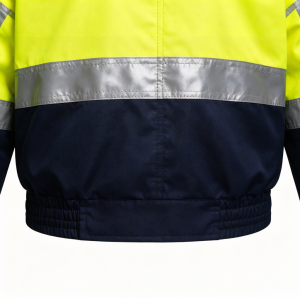 Custom High Visibility Reflective Jacket,  Yellow Coats with Black Bottom