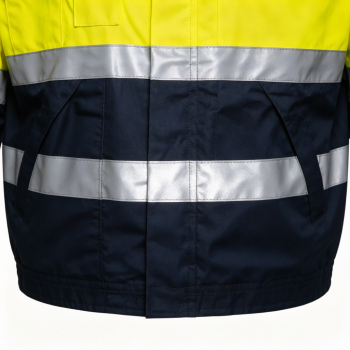 Custom Waterproof Workwear, High Vis Rain Jacket, Waterproof Class 3, Yellow-Black