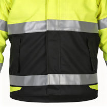 Custom Hi Vis Antistatic FR Bomber Jacket, Yellow Coats with Black Bottom