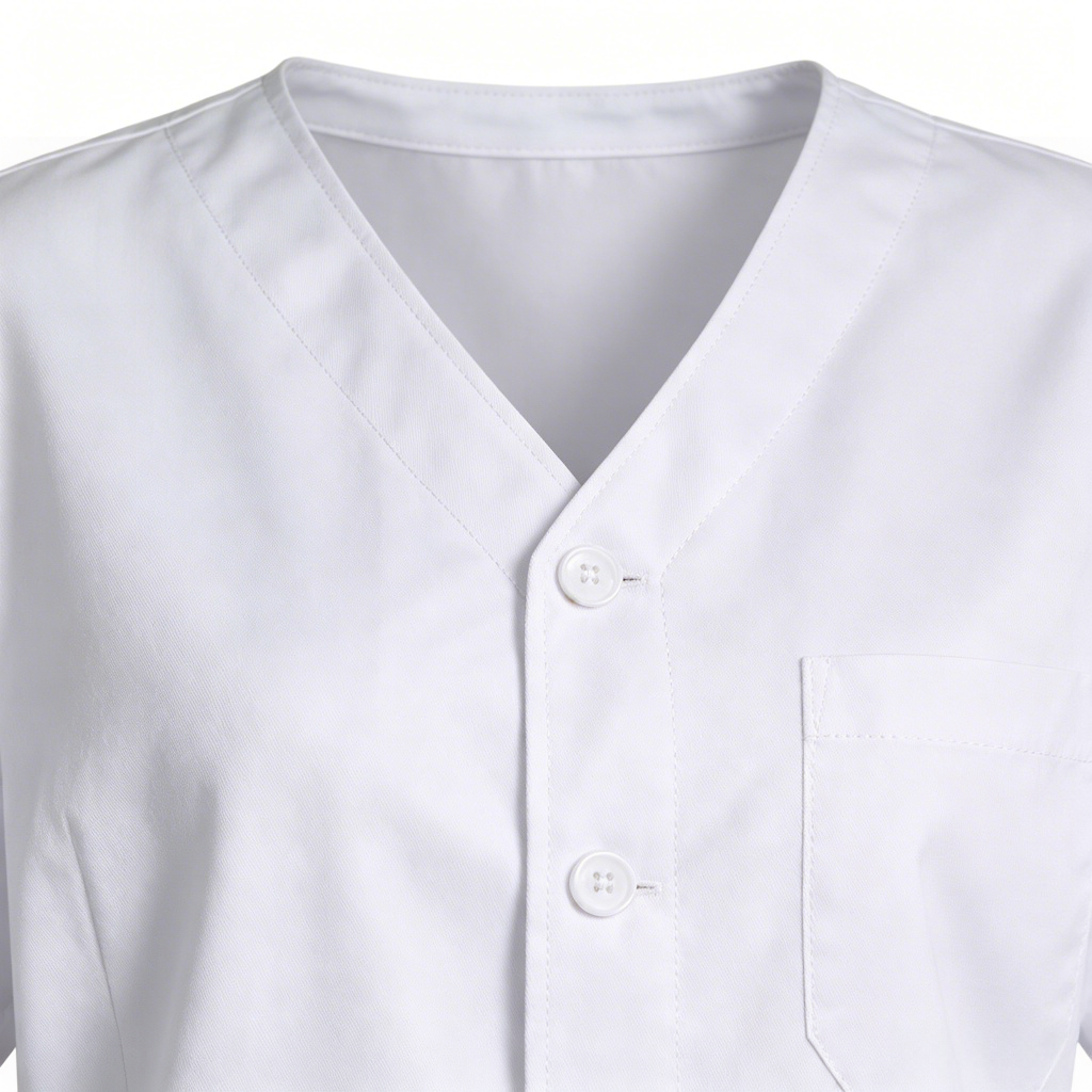 Clinics Workwear V-Neck and Button Detail