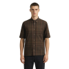 Custom Brown Windowpane Check Shirt - Lightweight Breathable Short-Sleeve Button-Down Commuter Shirt