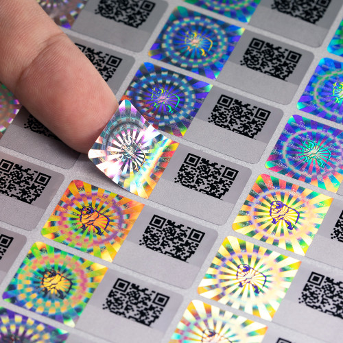 Hologram qr code Scratch off Anti-counterfeiting security seal sticker