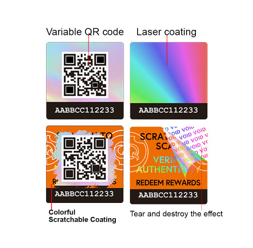 Tamper proof traceability security barcode warranty qr code void labels sticker