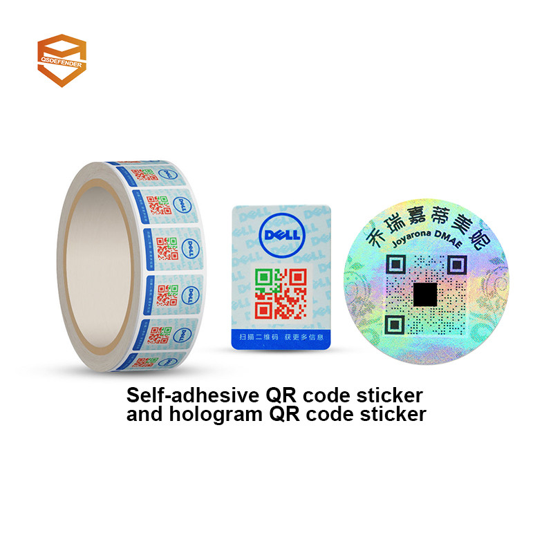 Self-adhesive QR code sticker and hologram QR code sticker