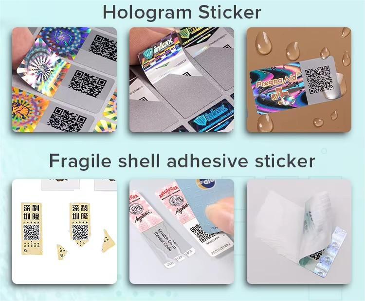 Hologram Sticker & Fragile shell adhesive sticker
