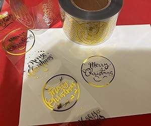 Custom Vinyl Christmas Transparent Metal Transfer Stickers Labels Roll