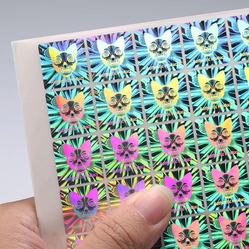 Custom 3D Holographic VOID Stickers, Tamper-Proof UV Printed Waterproof Square Labels for Computers