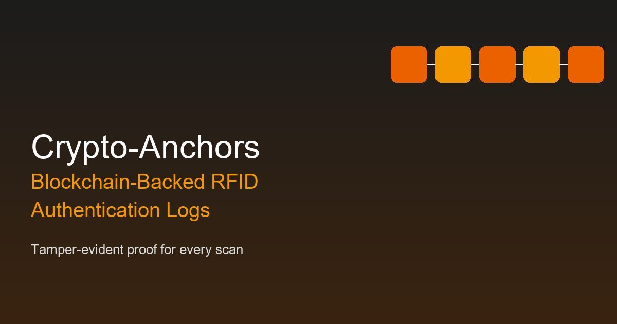 Crypto-Anchors: Blockchain-Backed RFID Authentication Logs