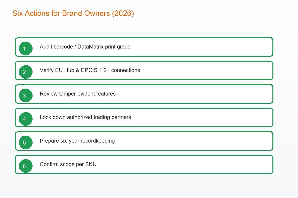 Six-point 2026 pharma serialization compliance checklist for brand owners