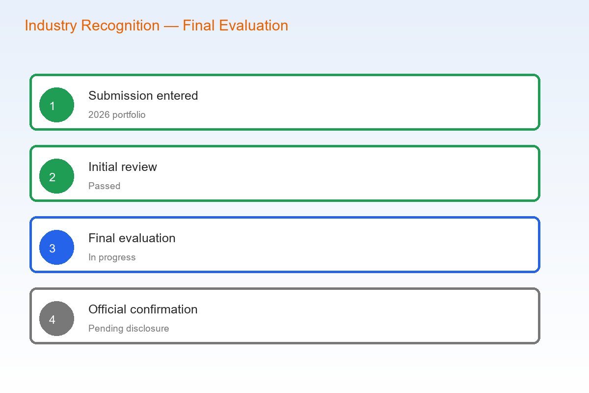 QSDEFENDER 2026 industry recognition progress: submission in final evaluation stage, outcome to be disclosed on confirmation