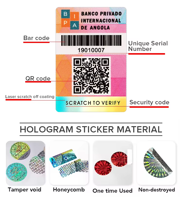 Customized security sticker details