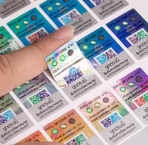 Custom QR Code Holographic Security Labels - 3D Anti-Counterfeit Stickers for High-Tech Packaging