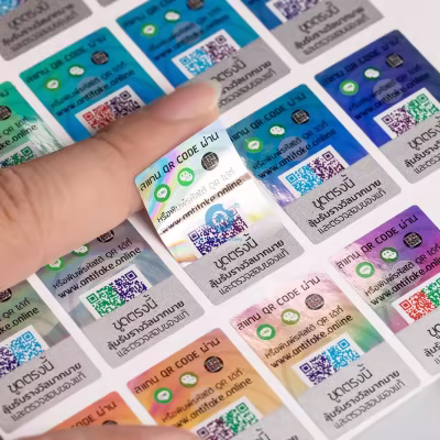 Custom QR Code Holographic Security Labels - 3D Anti-Counterfeit Stickers for High-Tech Packaging