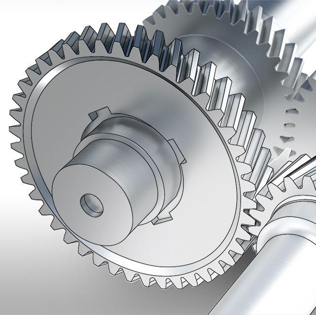 Various industrial gears on an assembly table during inspection
