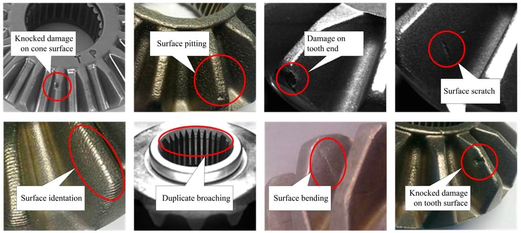 gear and shaft manufacturing typical defects