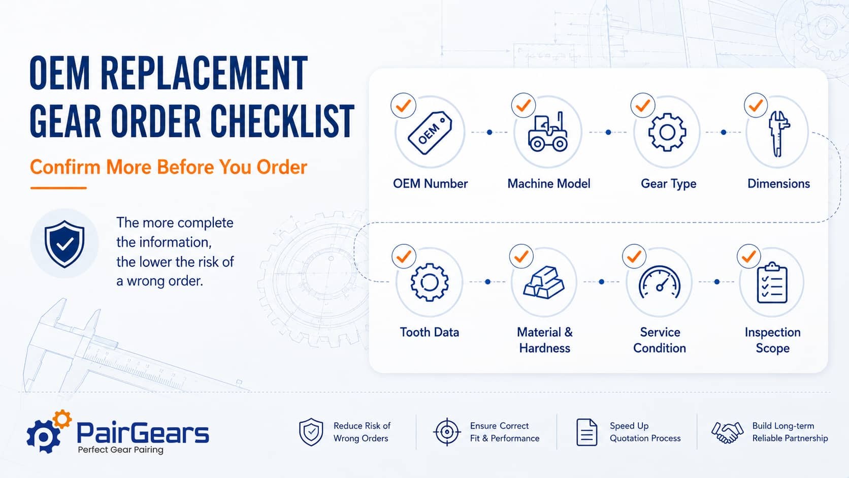 What Buyers Should Confirm Before Ordering OEM Replacement Gears