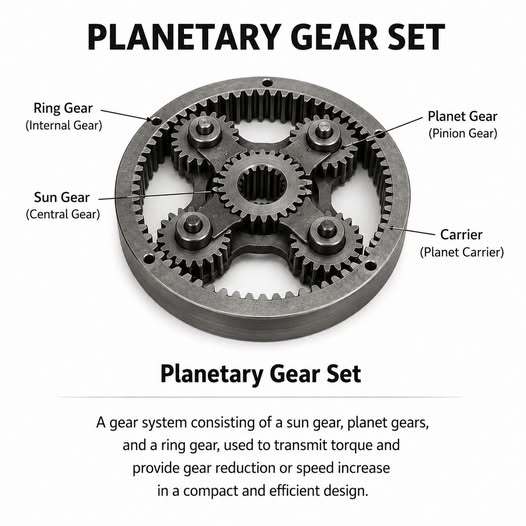 Planetary gear set exploded view