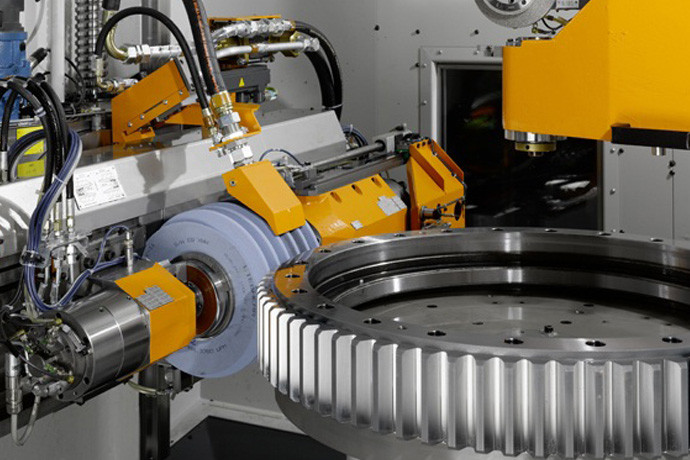 Gear grinding operation for final tooth finishing