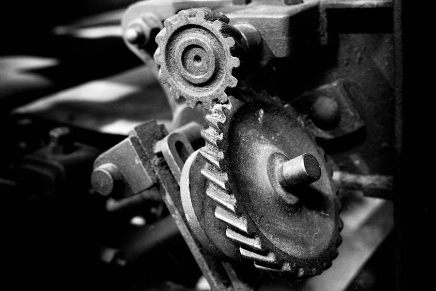 Intermeshing metal gears in industrial machinery