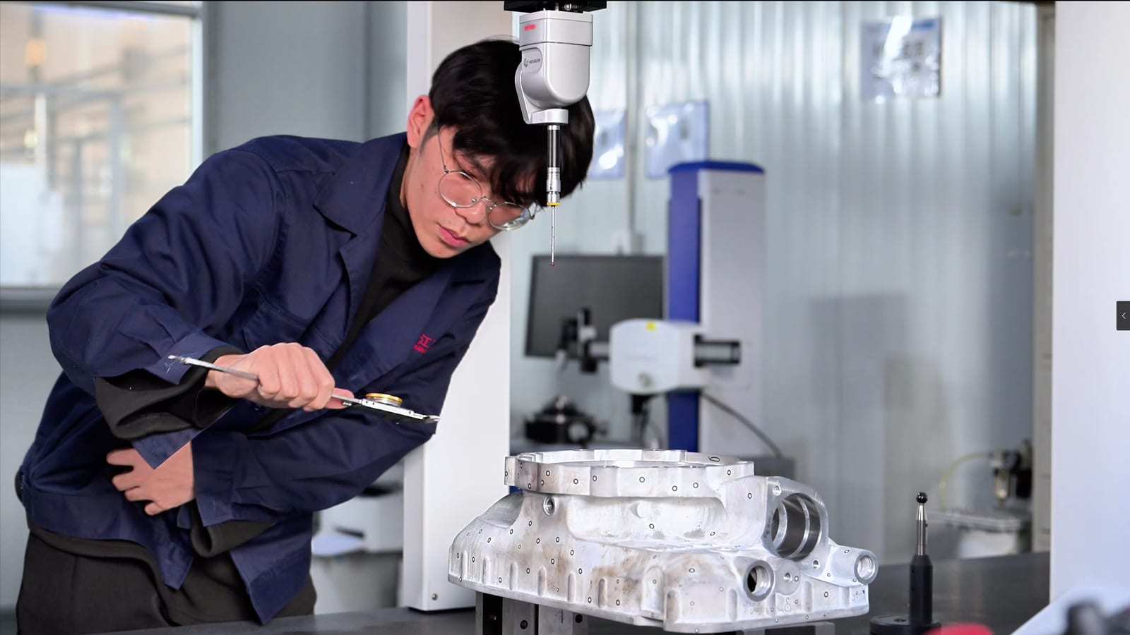 Coordinate measuring setup used for dimensional verification