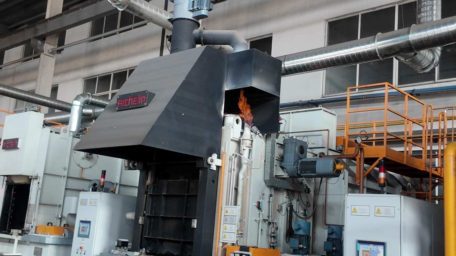 Industrial heat-treatment equipment used in a production setting