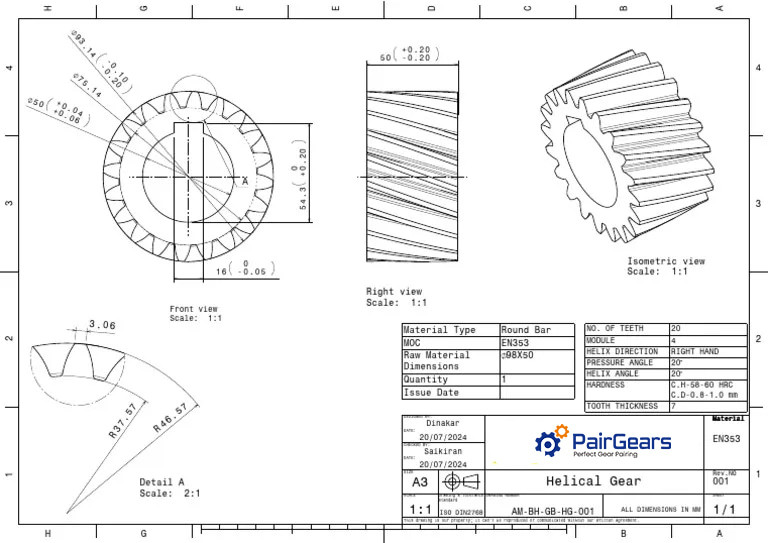 helical gear pair