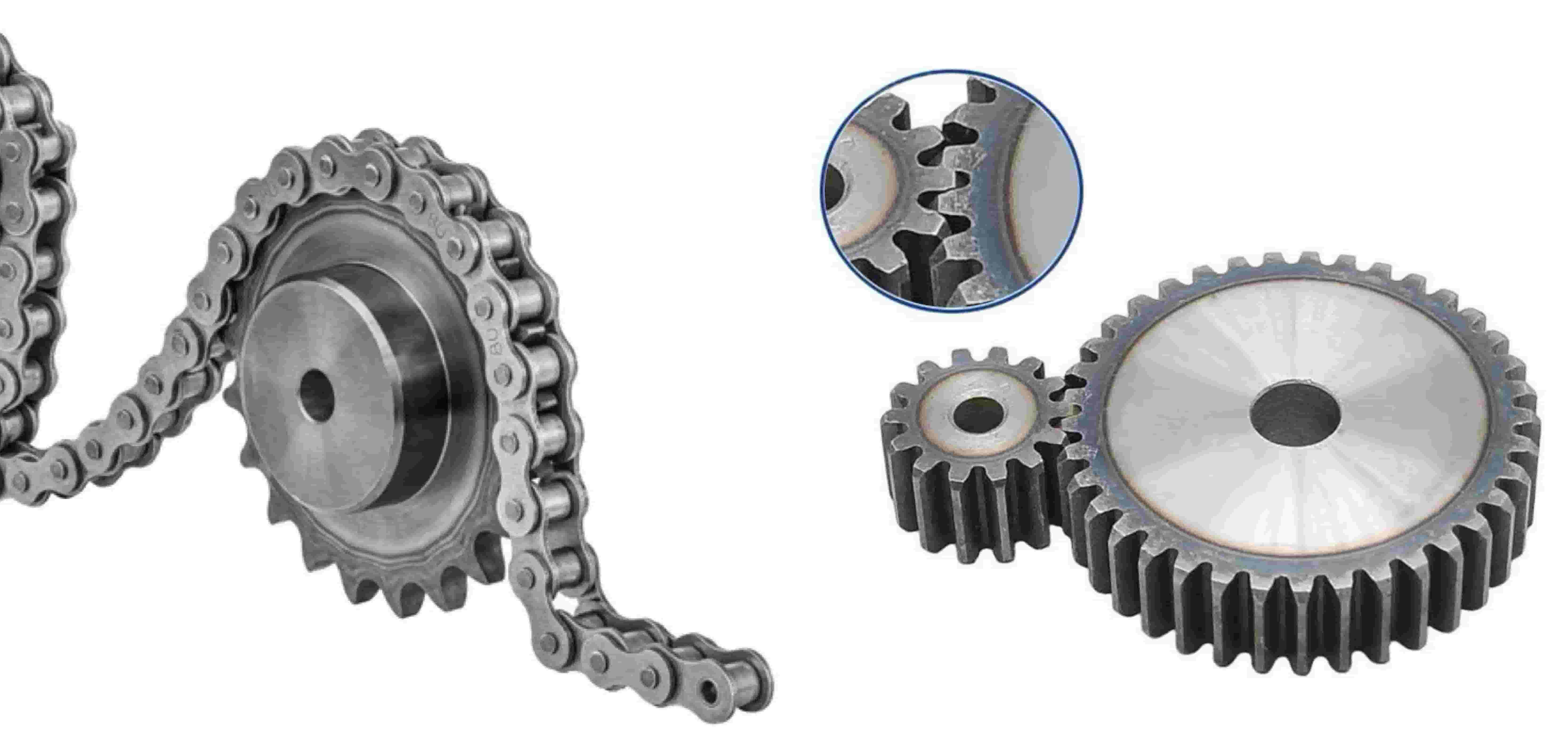 Roller Chain Sprocket vs Spur Gear meshing