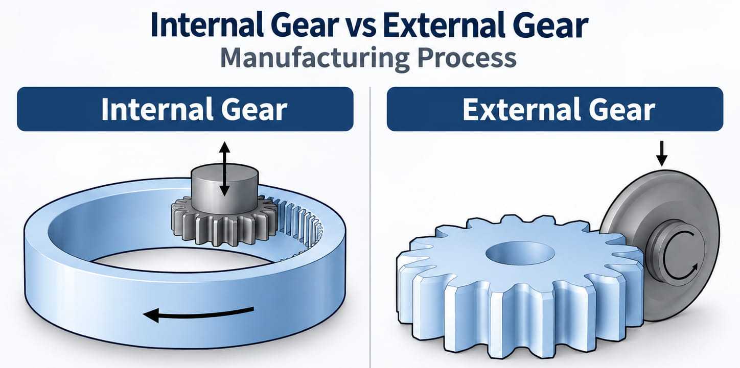 Internal vs External Gear manufacturing process