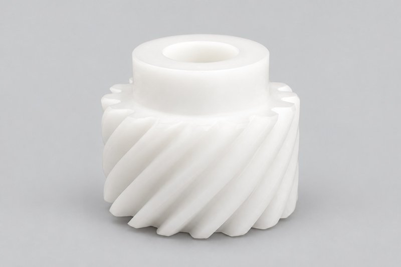 Custom plastic helical gears with angled teeth