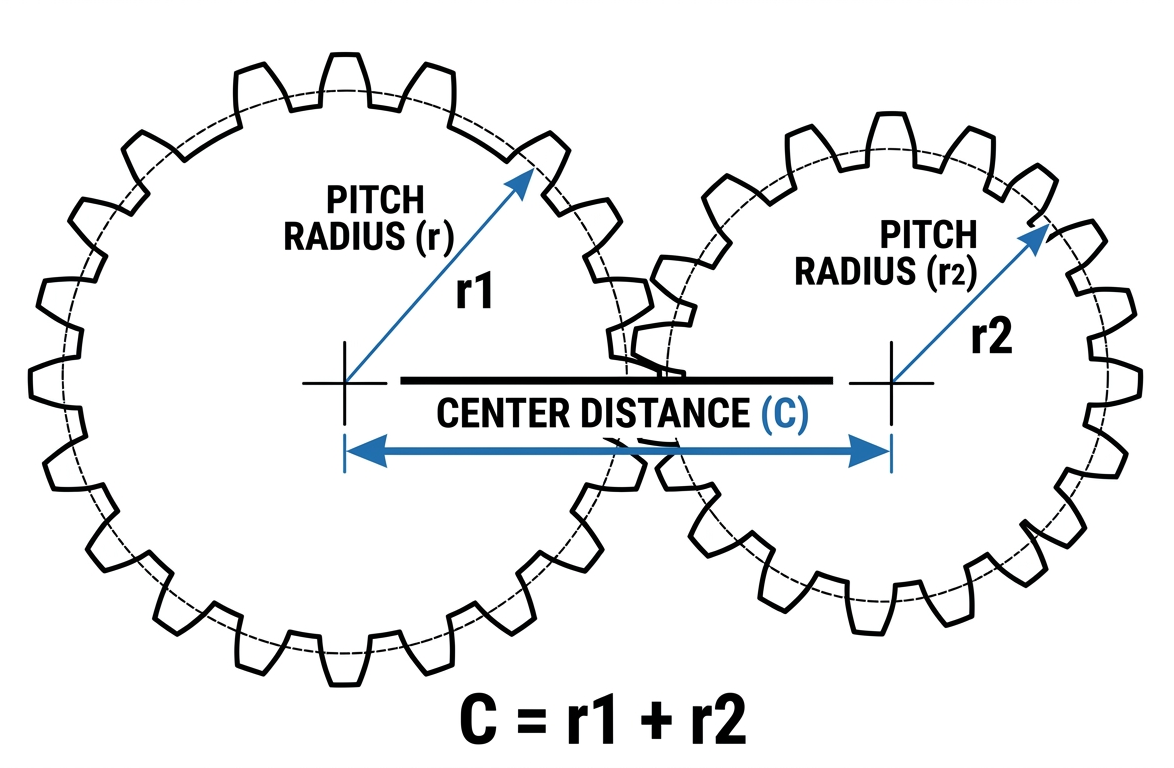 gear center distance