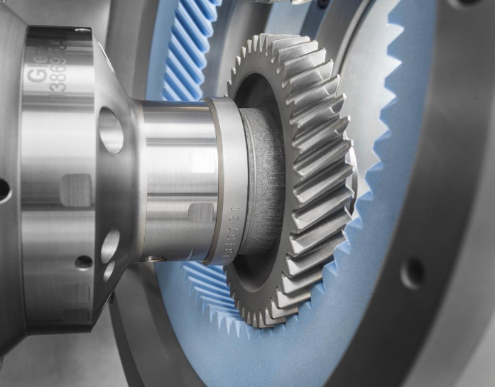 Illustration of a gear engaging with a honing ring.