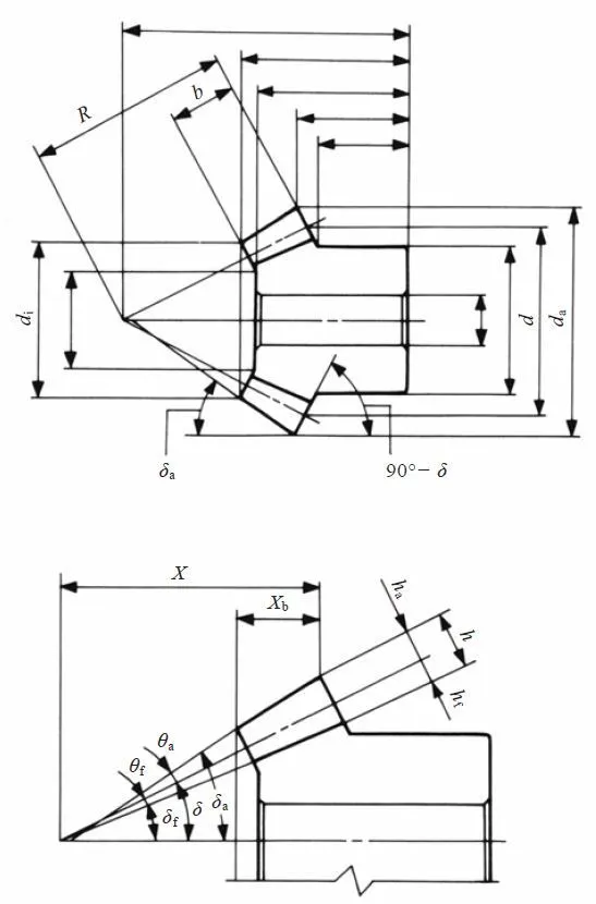 Desenho KHK com ângulo entre eixos e ângulos dos cones