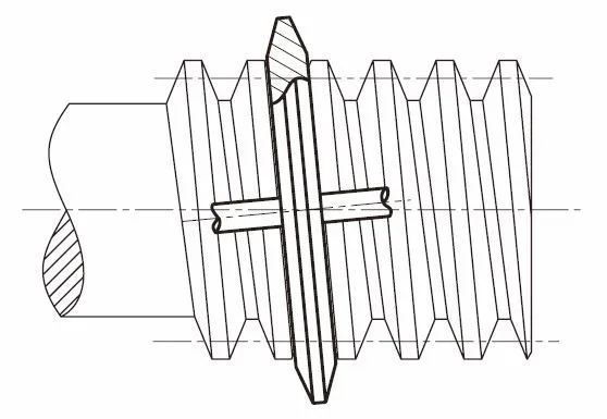 KHK diagram of a disk-shaped cutting or grinding tool generating a Type III worm