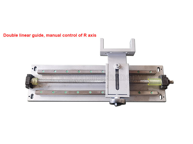 Double linear guide, manual control of R axis