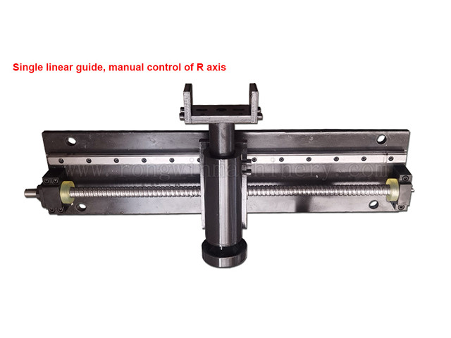 Single linear guide, manual control of R axis