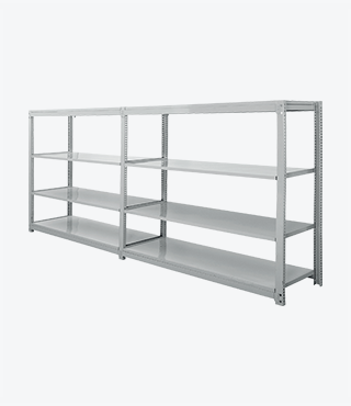 Metal shelves