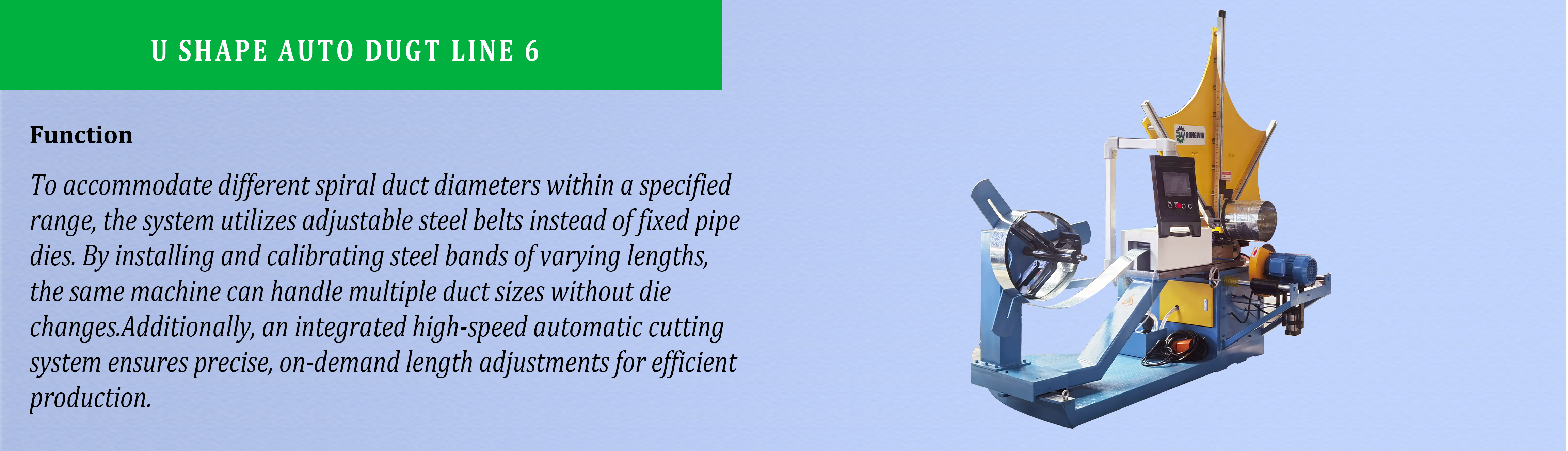 RONGWIN Efficient Spiral Duct Machine
