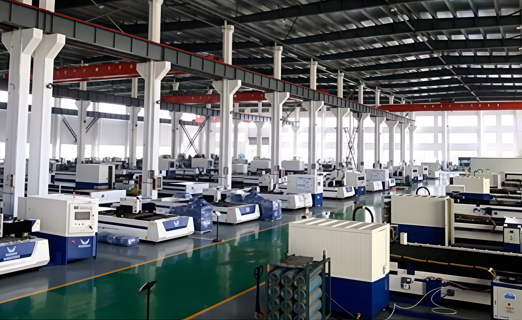 Laser cutting machine production workshop
