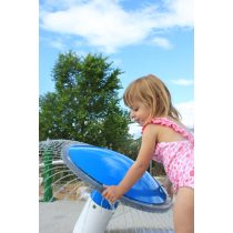 Flying machine fountain for water play equipment