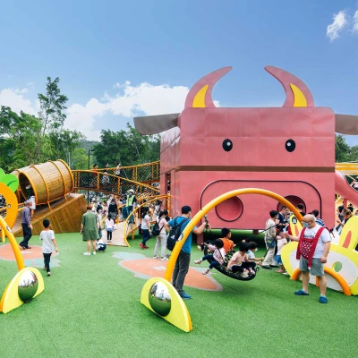Cow Playing Systems | Stainless Steel Slide | Animal-Shaped Play Equipment | Outdoor Playground Sets | Custom Design