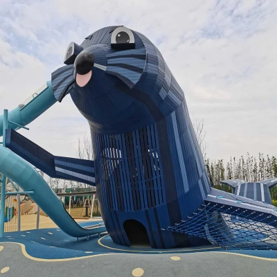 Seal Play Systems | Stainless Steel Slide | Animal-Shaped Play Equipment | Outdoor Playground Sets |  Custom Design