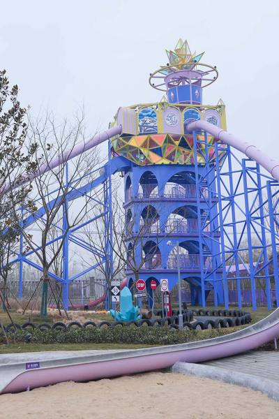 Crystal Crown Tower Slides | Stainless Steel Slide | Outdoor Playground Sets | Theme Park | Custom Design