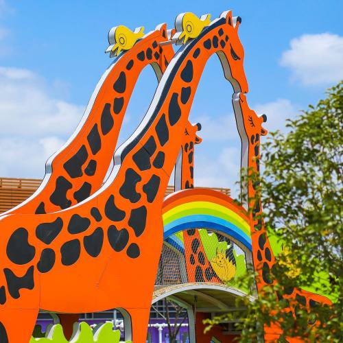Giraffe slide for nature playground equipment | Animal style | Amusement equipment customizable
